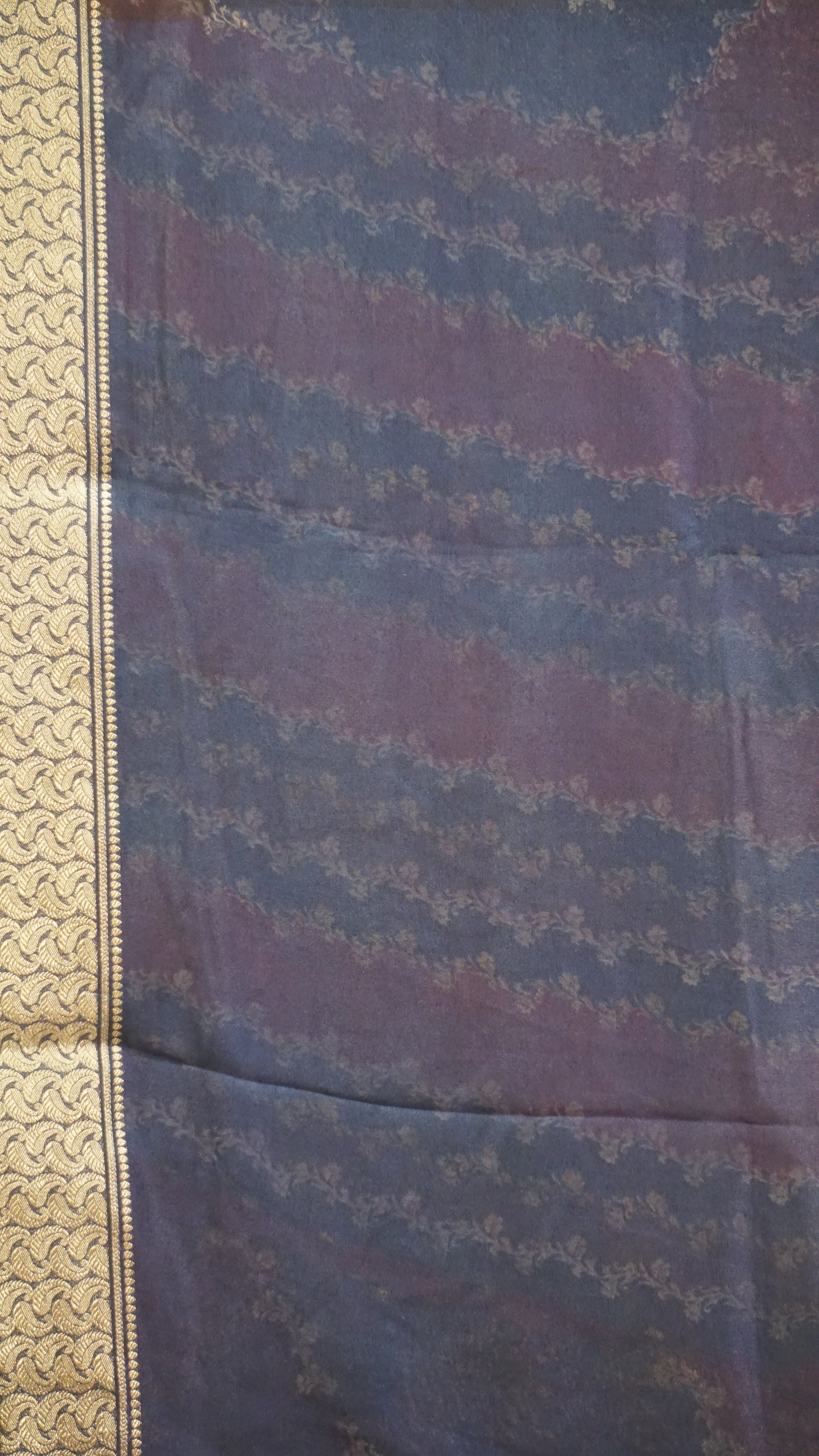 Shiffon Saree Navy Blue Border