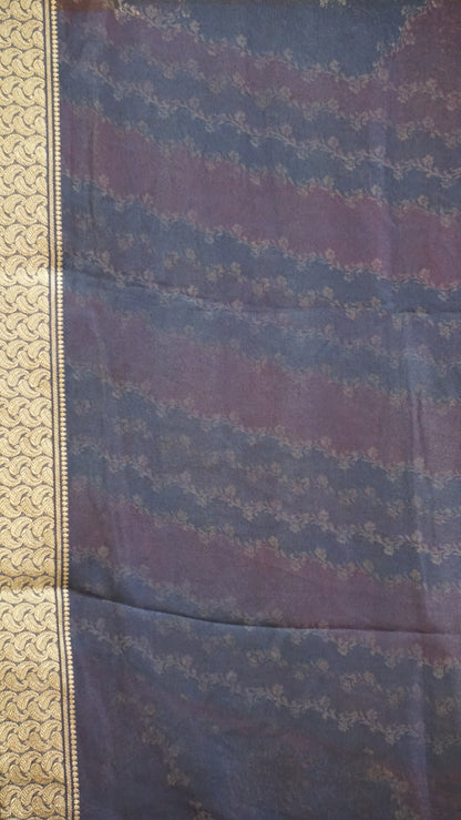 Shiffon Saree Navy Blue Border