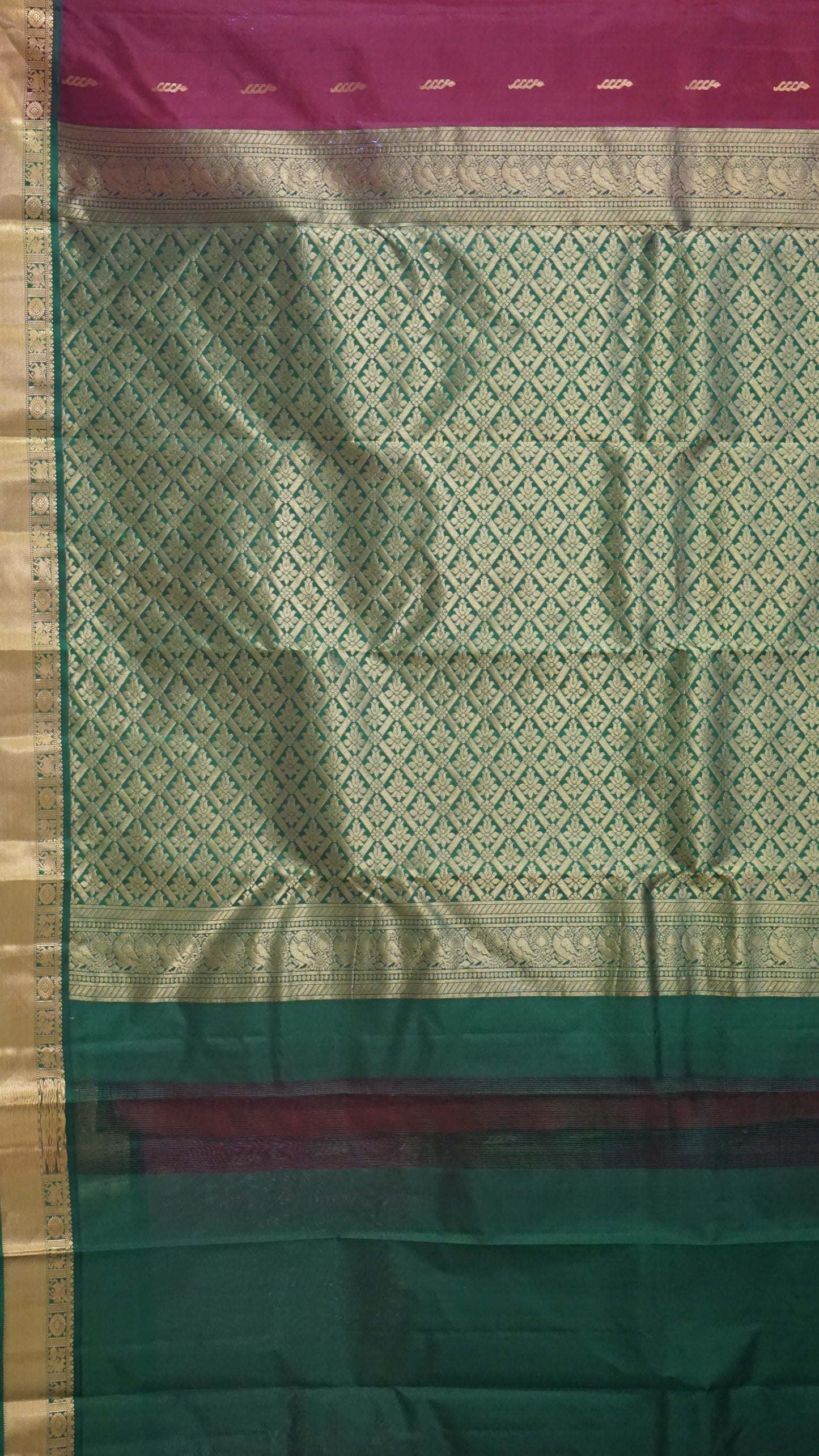 Semi Kanjeevaram Saree Butta Maroon