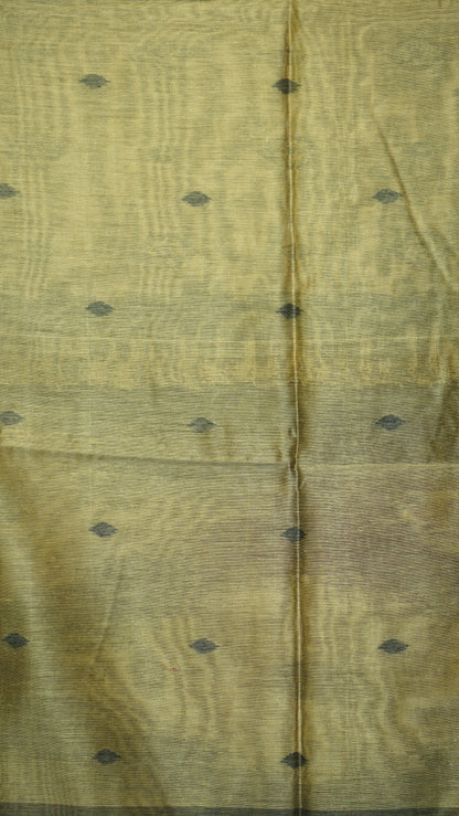 Munga Cotton Saree Ikkat Print Mustard Yellow