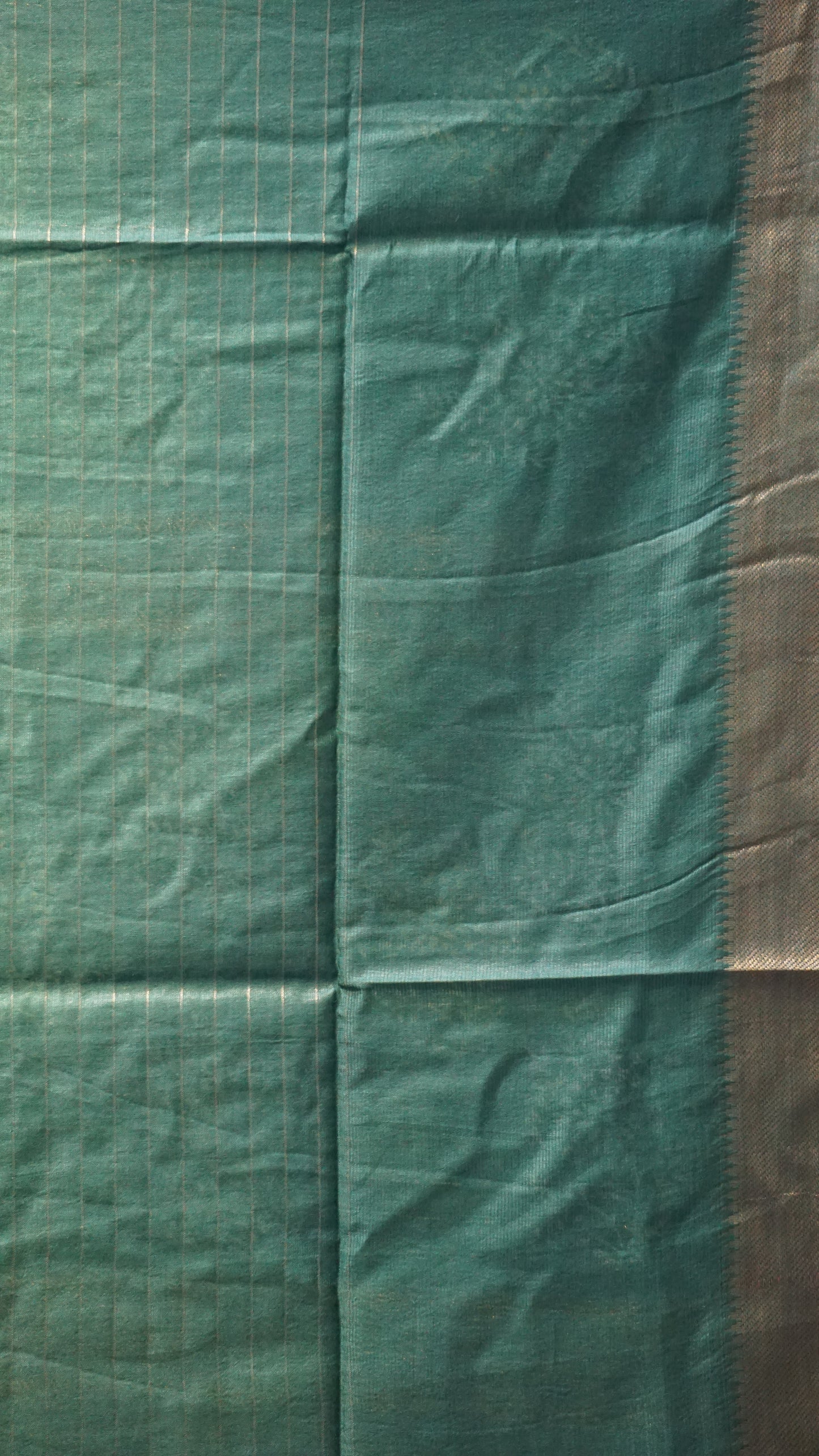 Bhagalpur Cotton Saree Checks Green