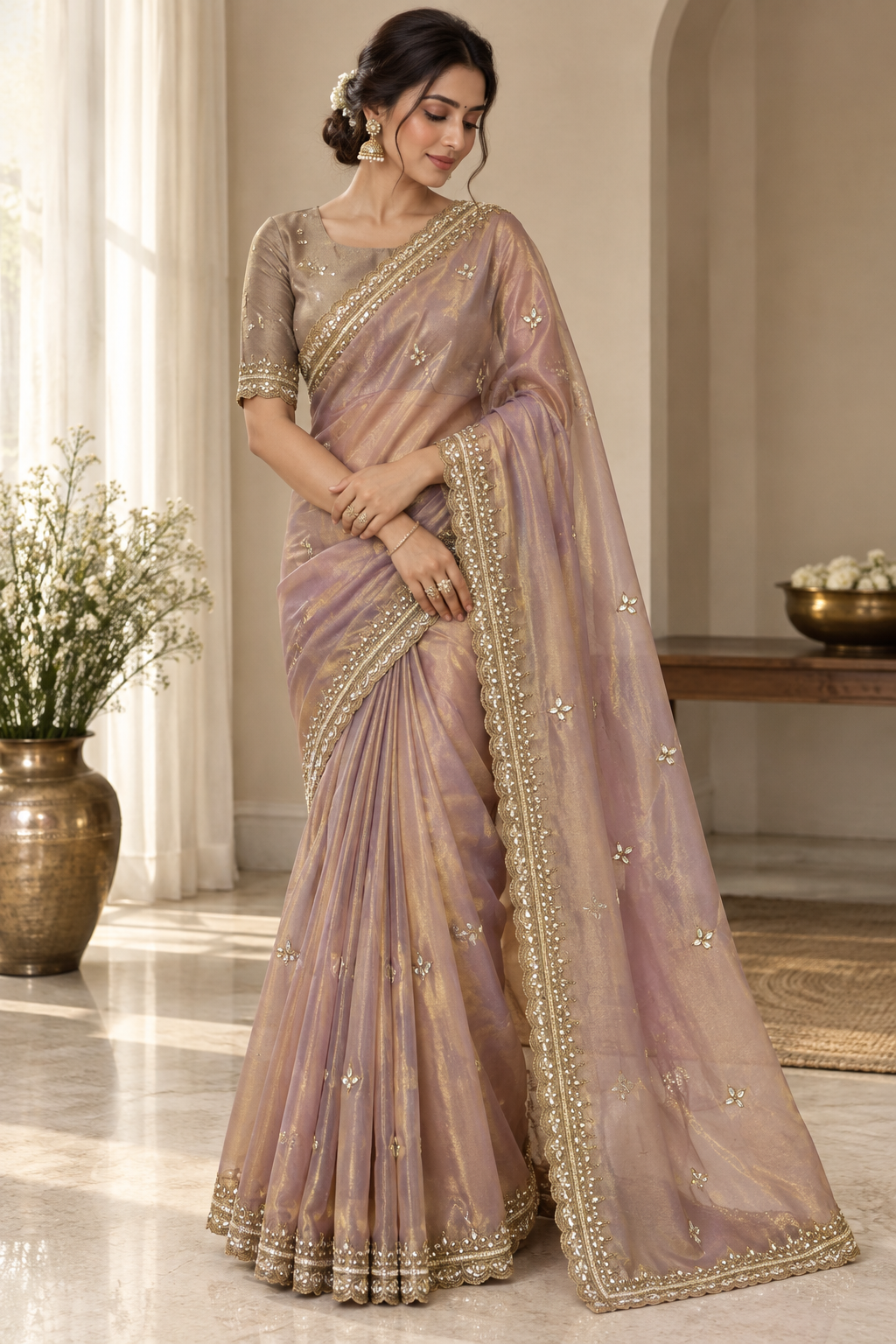 Designer Saree-Lavender