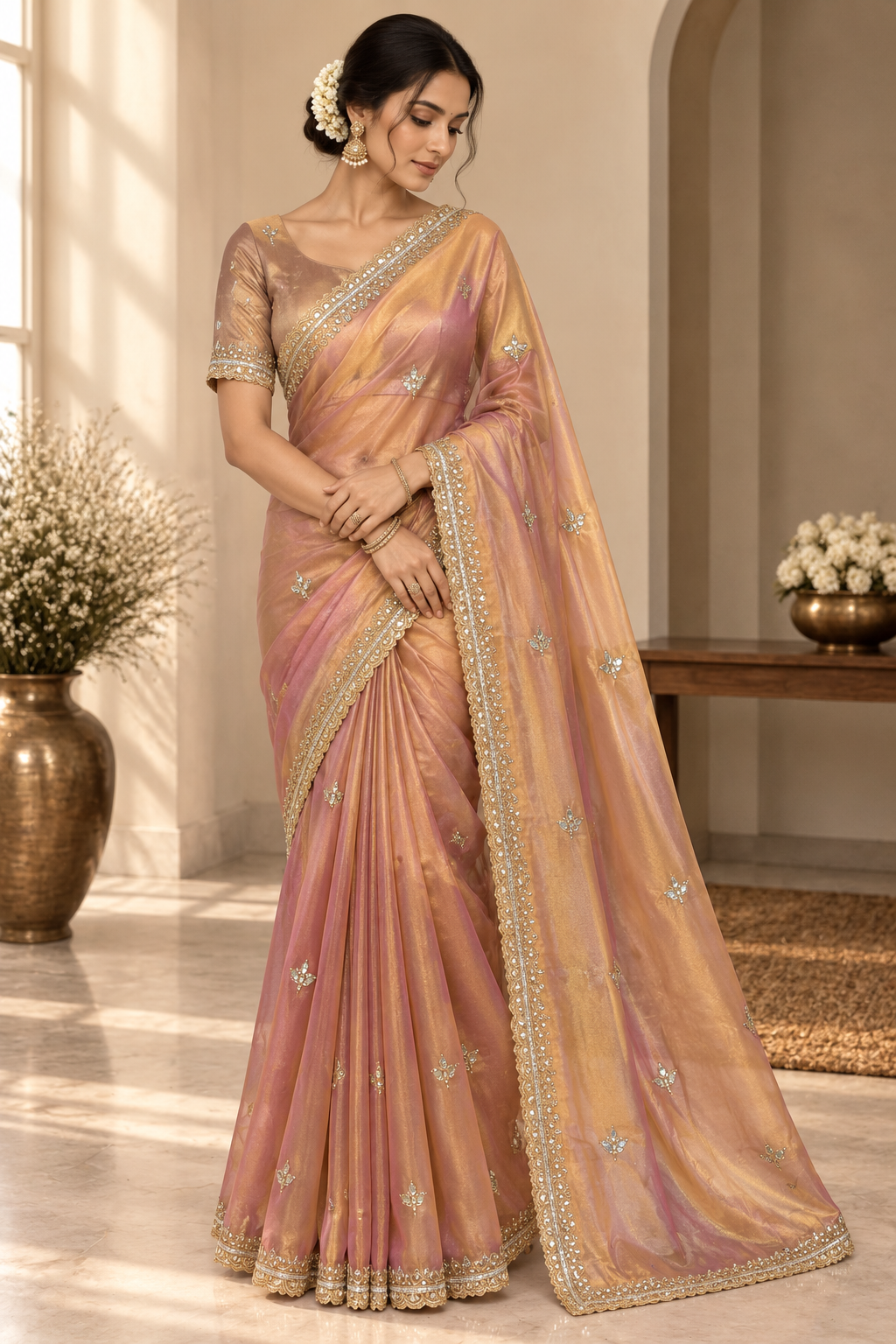 Designer Saree-Pink