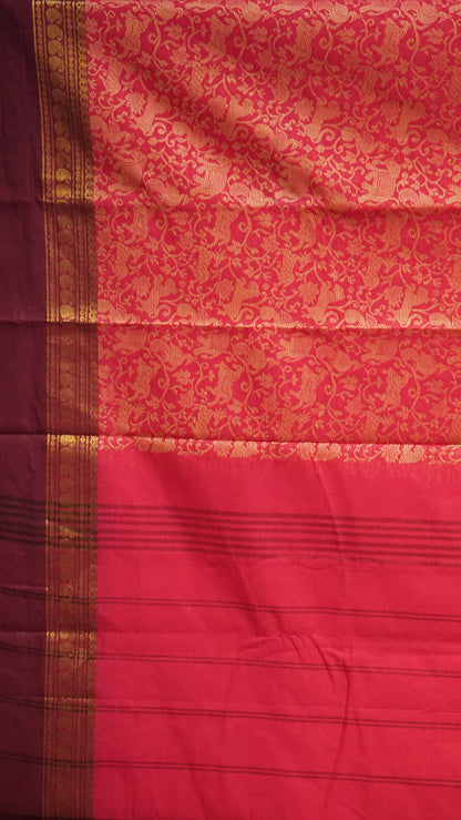 Kanchi Cotton Saree Vanasingaram Pink