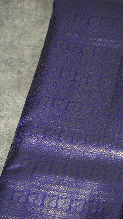 Akshayam - Bridal Pure Kanjivaram Saree Ink Blue