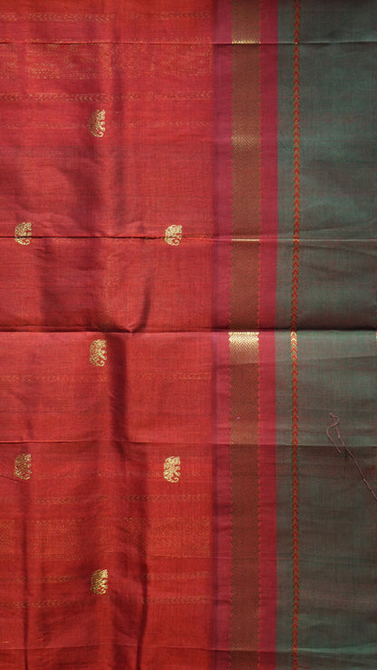 Silk Cotton Saree Orange
