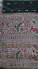 Semi Linen Bottle Green Saree With Madhubani Print thumbnail