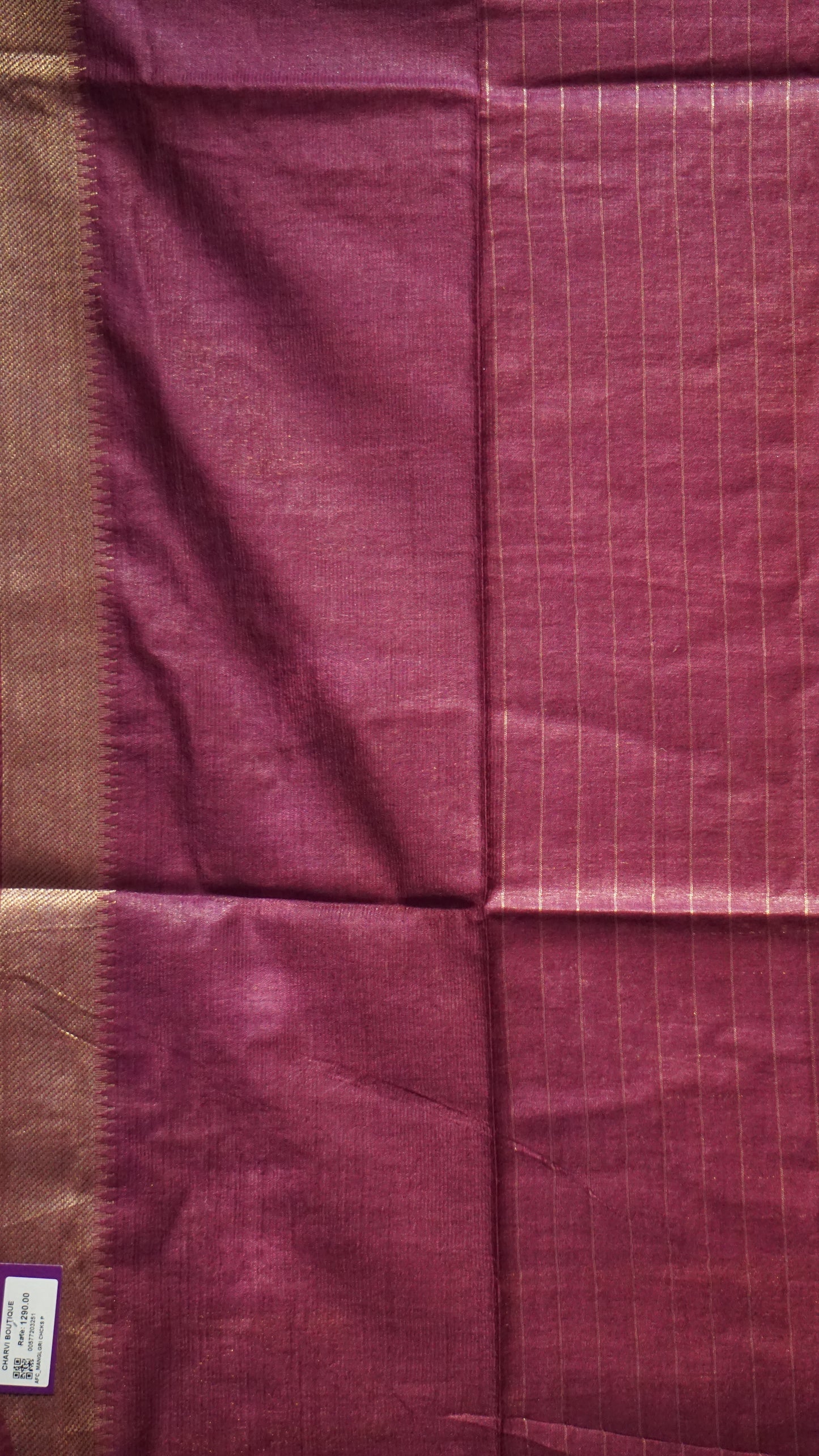 Bhagalpur Cotton Saree Checks Purple