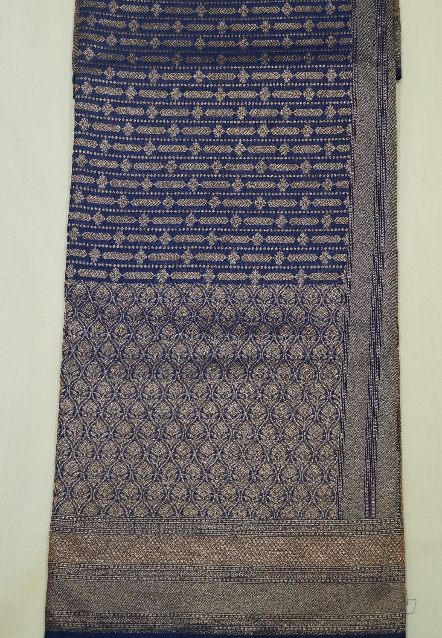 Semi Banarasi Uppada Silk Saree-Navy blue