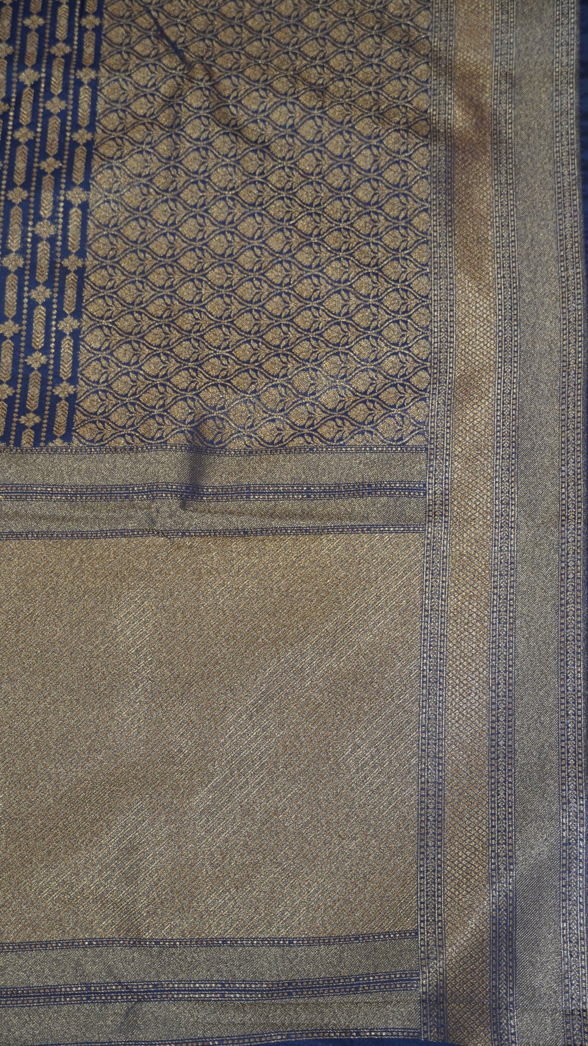 Semi Banarasi Uppada Silk Saree-Navy blue