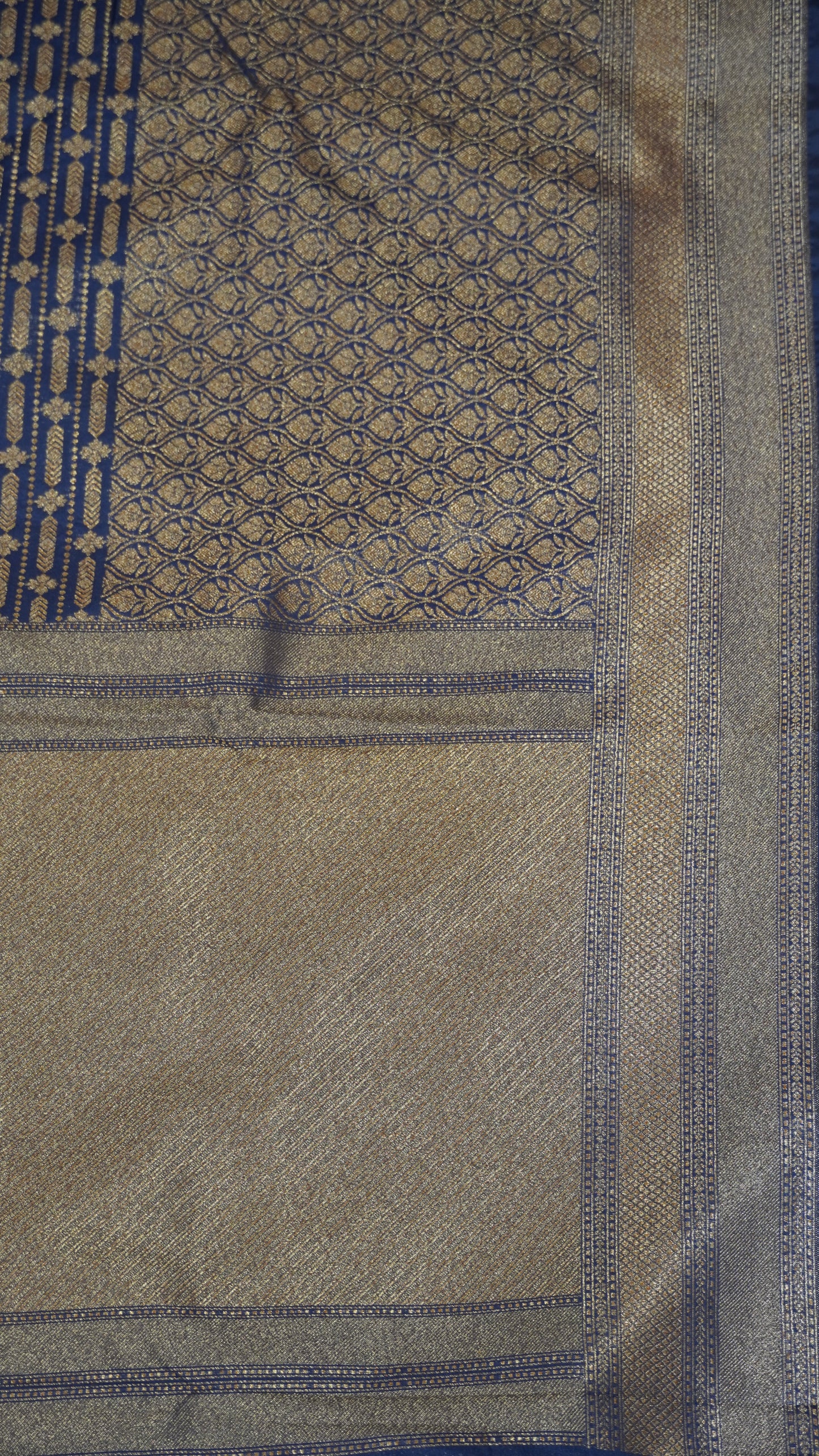 Semi Banarasi Uppada Silk Saree-Navy blue