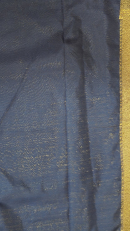 Semi Banarasi Uppada Silk Saree-Navy blue