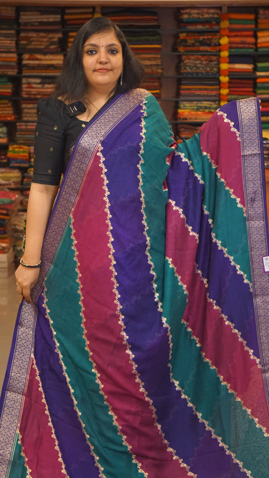 Shiffon Saree Sage Violet Border