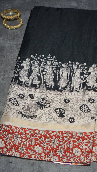 Chiralam Saree Black