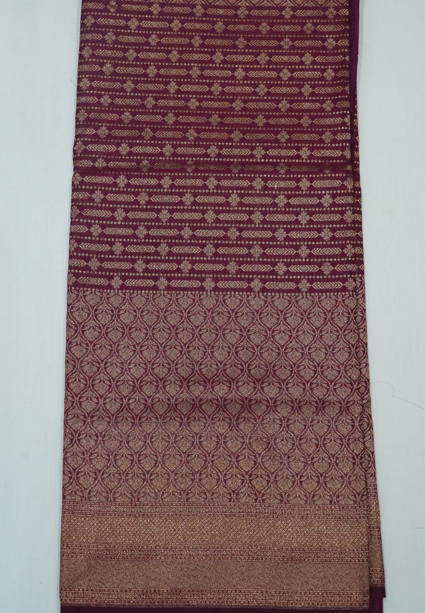 Semi Banarasi Uppada Silk Saree-Wine