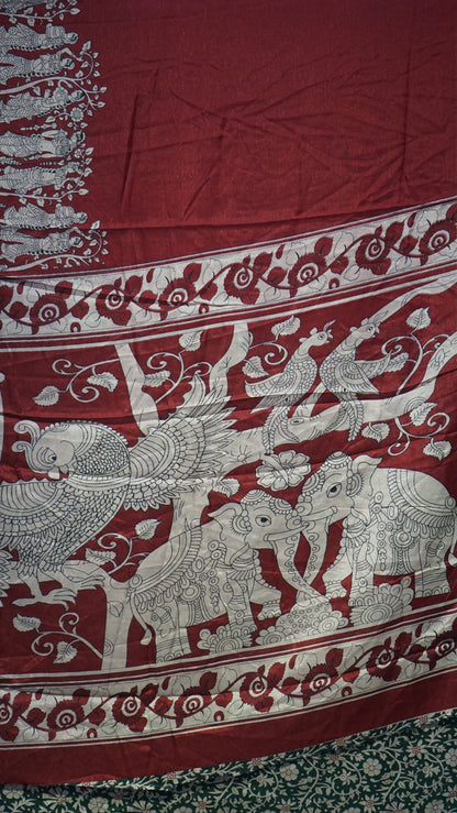 Chiralam Saree Red