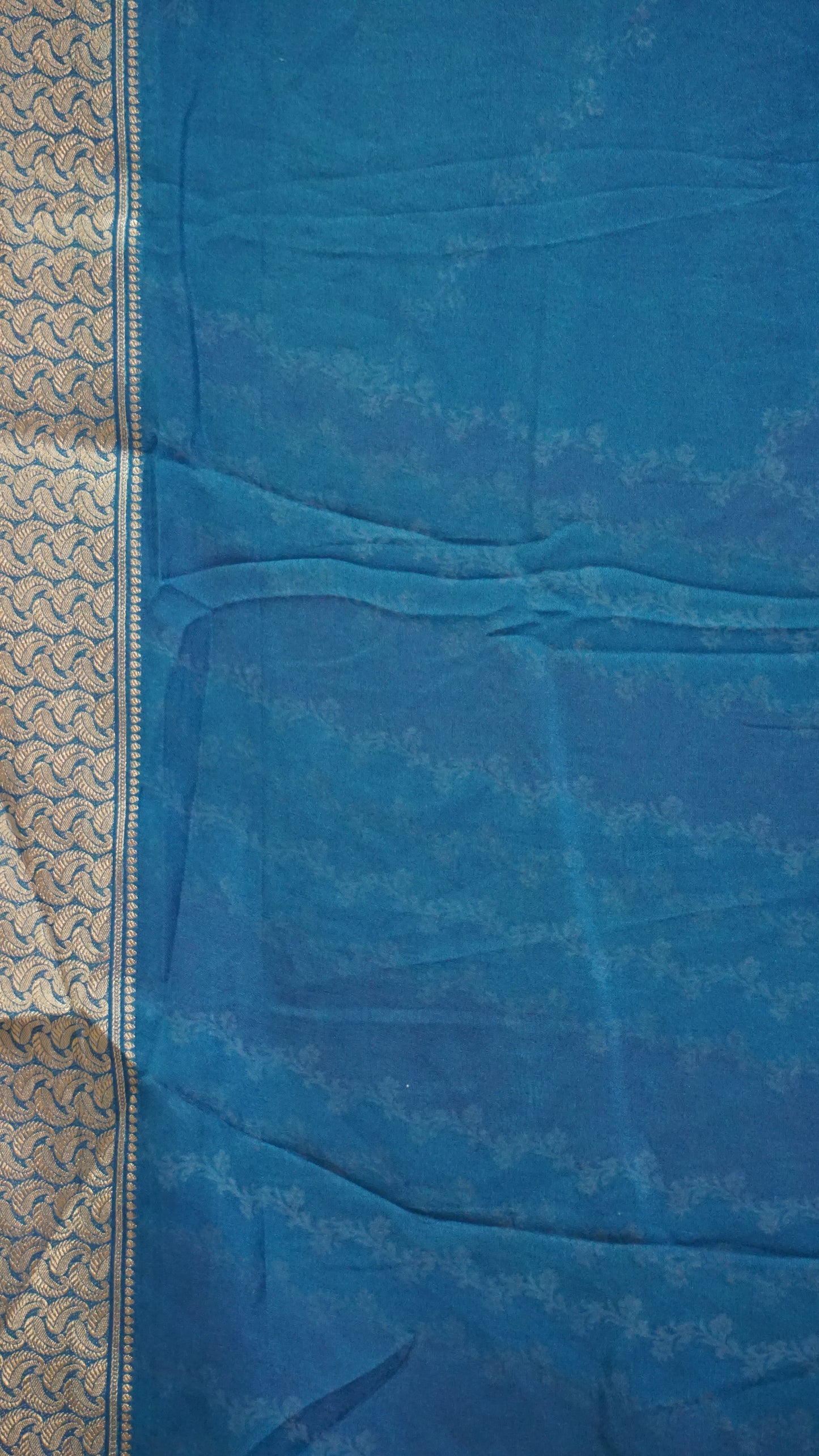 Shiffon Saree Blue Border