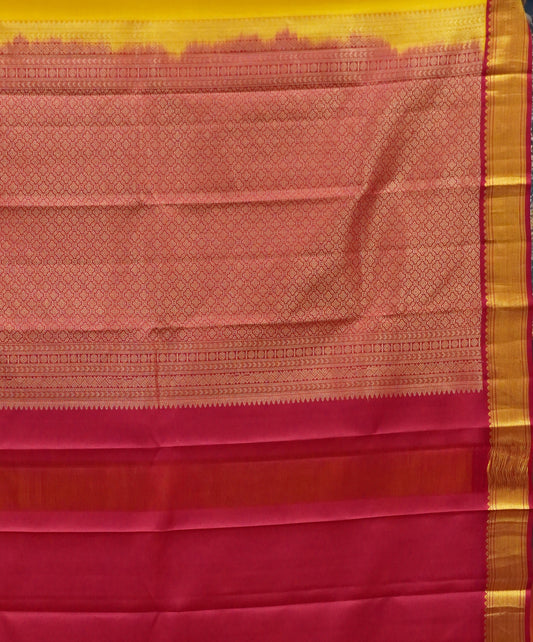 Akshayam-Pure Kanjivaram Saree Korvai Border-Mustard