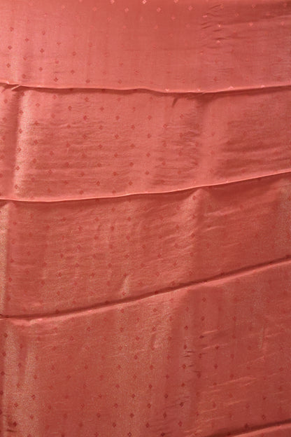 Tissue Silk Saree- Orange Silver Floral Accent