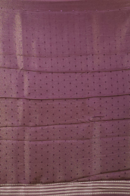 Tissue Silk Saree- Purple Silver Floral Accent
