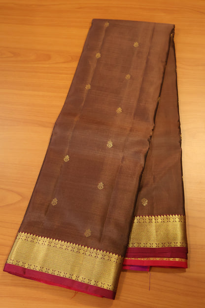 Akshayam - Pure Kanjivaram Saree - Chocolate Brown