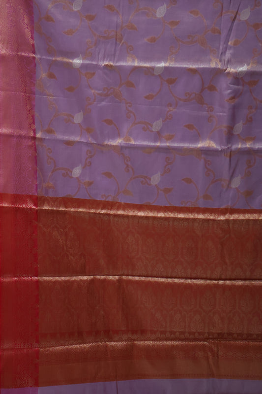 Semi Banarasi Tissue Silk Saree-Lavender Vineyard