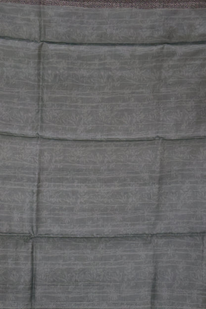 Pure Tussar Saree - Green Floral Pattern