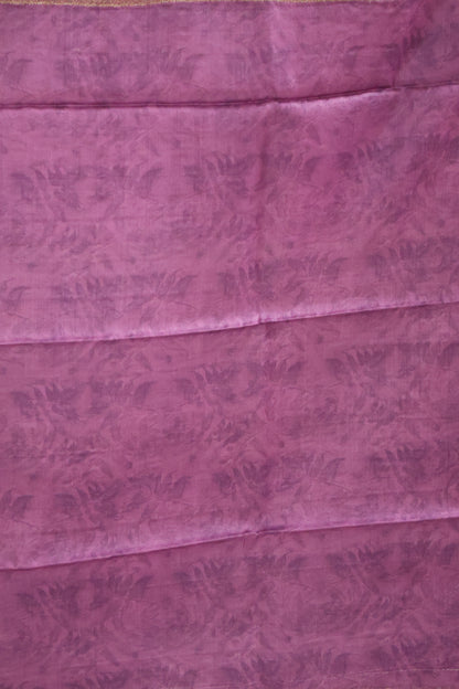 Pure Tussar Saree - Purple Floral Pattern