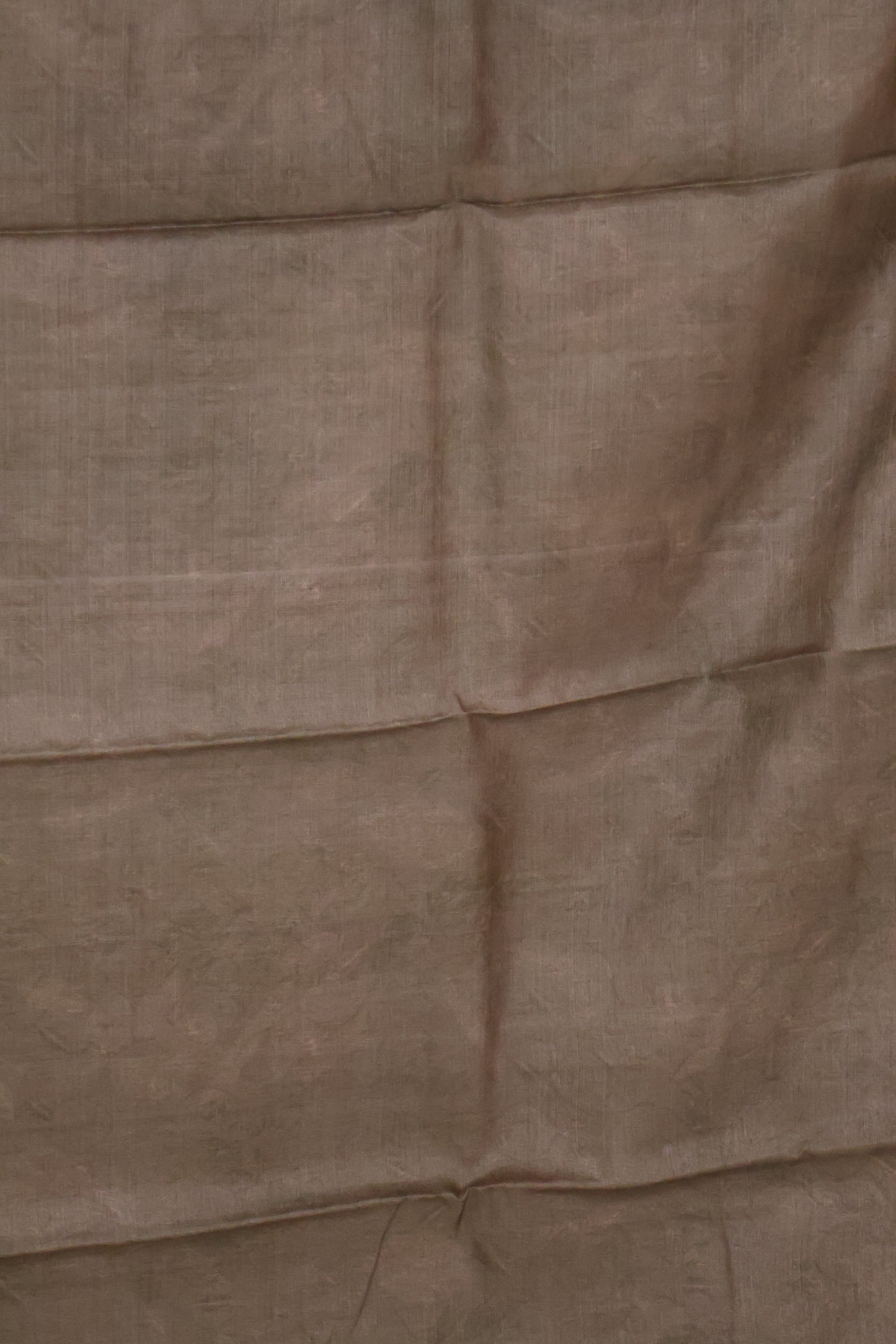 Pure Tussar Saree - Beige Leaf Pattern