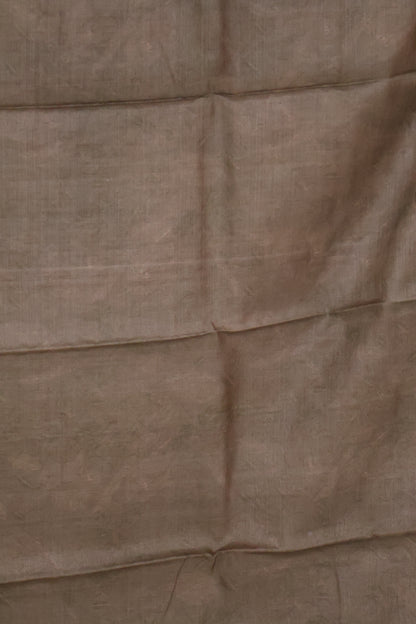 Pure Tussar Saree - Beige Leaf Pattern