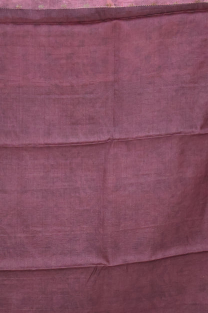 Pure Tussar Saree - Pink Leaf Pattern