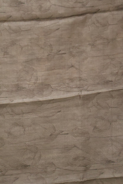 Pure Tussar Saree - Grey Oval Zari