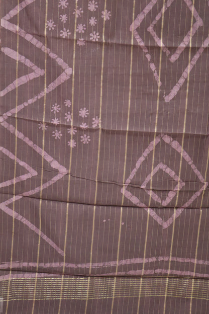 Pure Tussar Saree - Purple Triangle Pattern