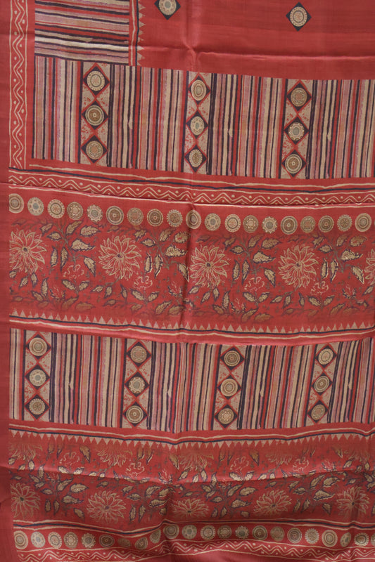 Pure Tussar Saree - Red