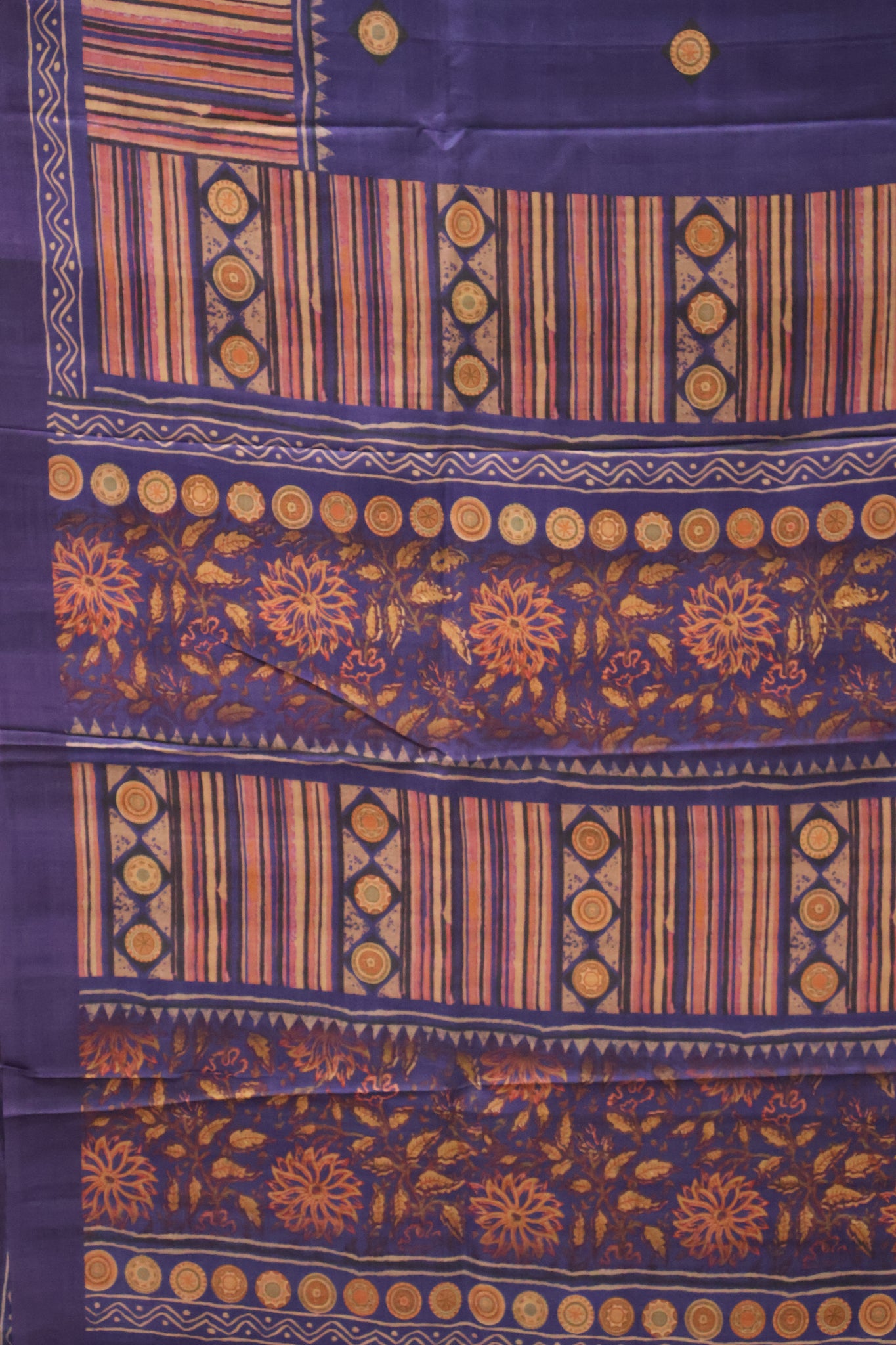 Pure Tussar Saree - Navy Blue