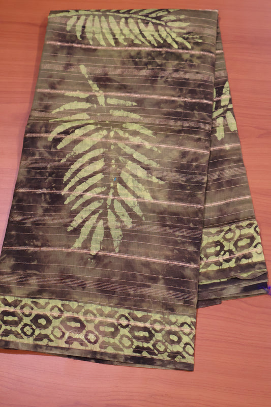 Pure Tussar Saree - Fluorescent Green