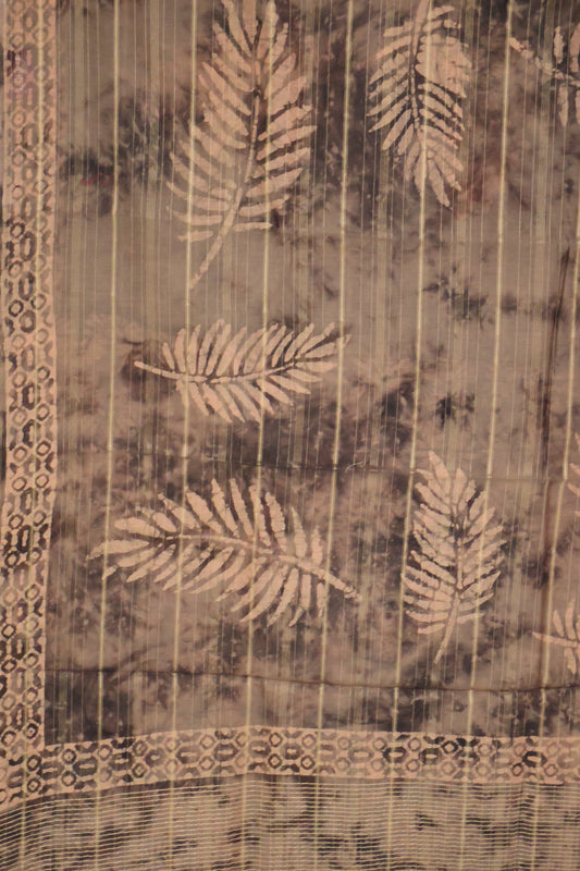 Pure Tussar Saree - Brown