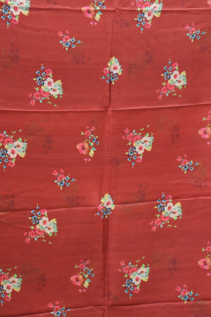Pure Tussar Saree - Maroon Floral Pattern