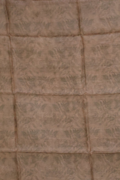 Pure Tussar Saree - Beige Floral Pattern
