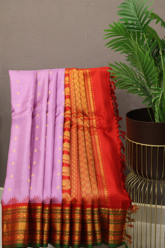 Pure Gadwal Silk Saree - Red