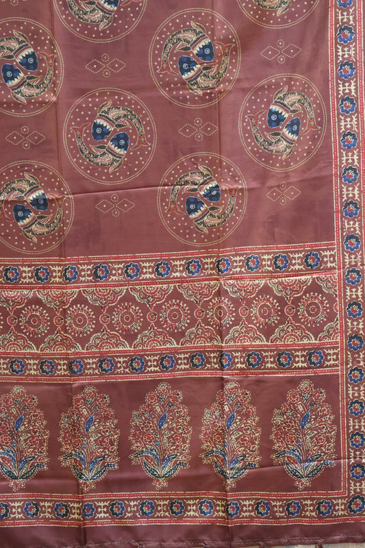 Paper Silk Saree-Arakku Round Fish Pattern