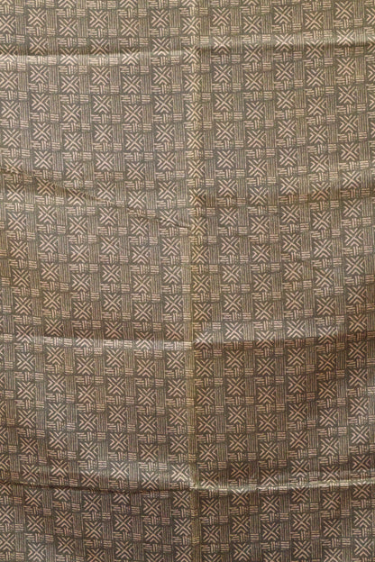 Paper Silk Saree-Green Checks Pattern