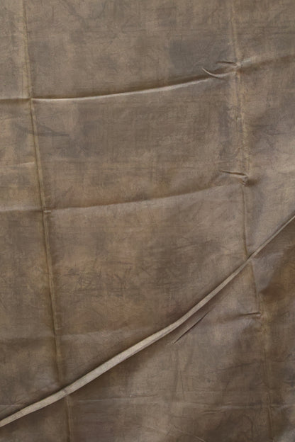 Paper Silk Saree-Grey Flower Round Design