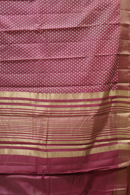 Semi Tussar Saree -Wine Lamp Bandhini