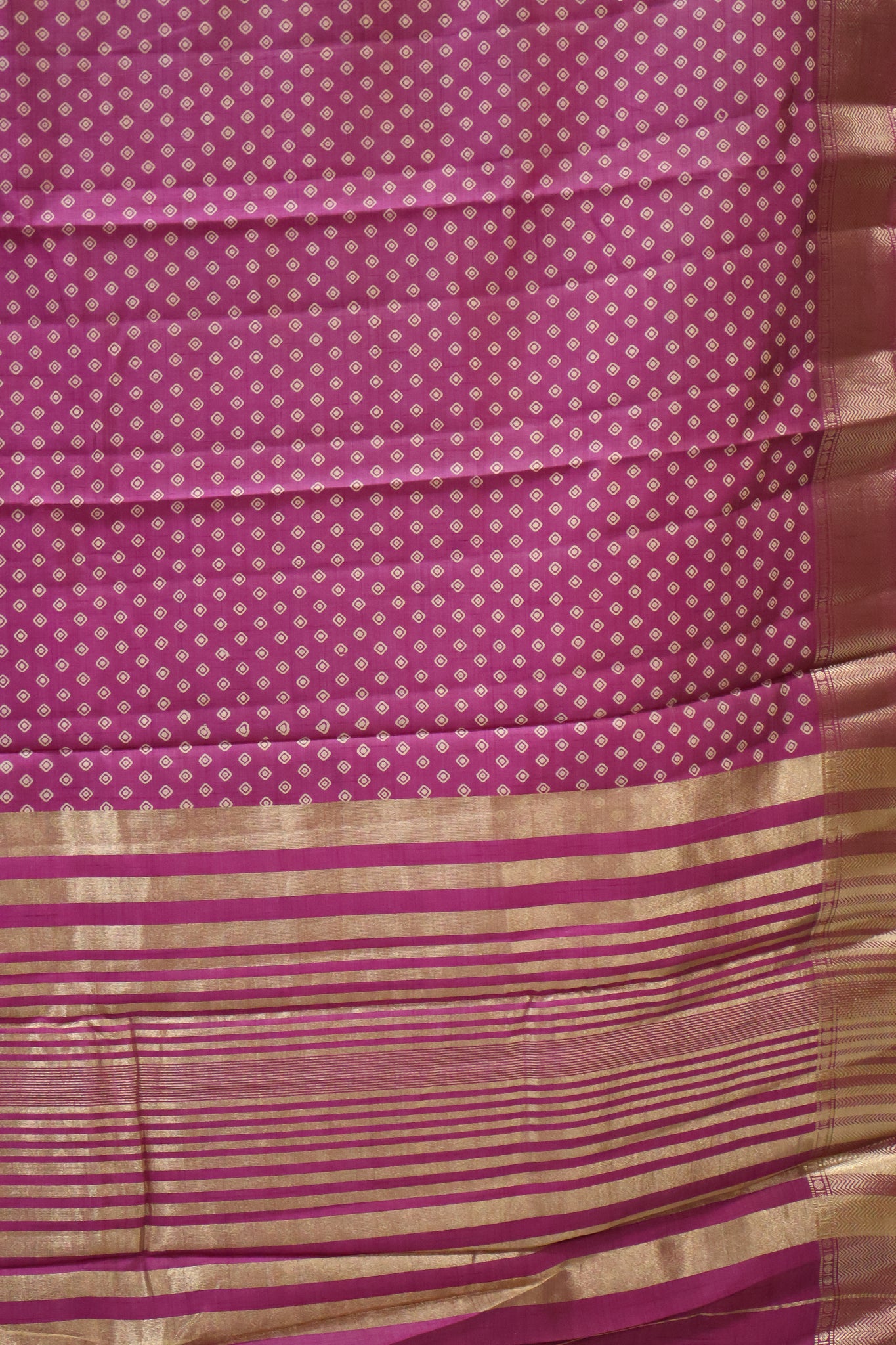 Semi Tussar Saree -Purple Bandhini