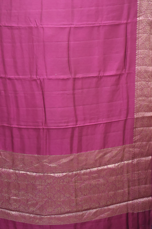 Pure Tussar Saree -Wine Plain Border