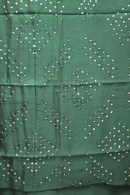 Pure Tussar Saree -Bottle Green Plain Border