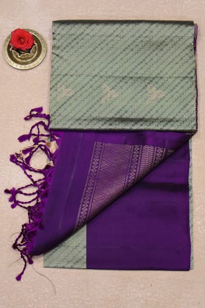 Pure Soft Silk Saree -Lite Metalic Green
