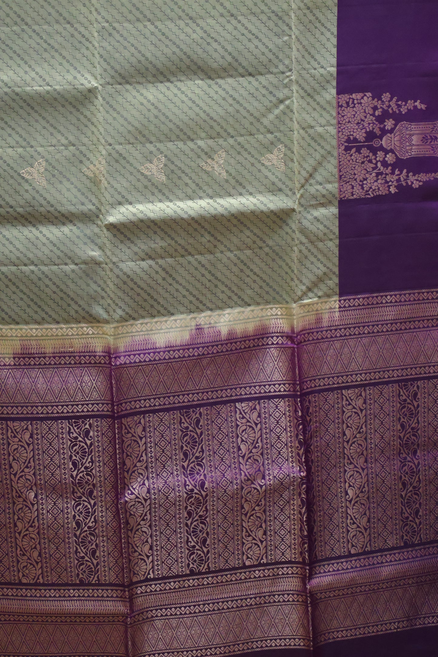 Pure Soft Silk Saree -Lite Metalic Green
