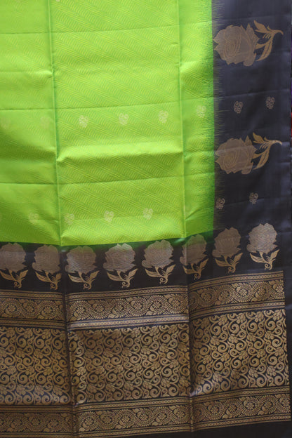 Pure Soft Silk Saree -Lite Green-Blue